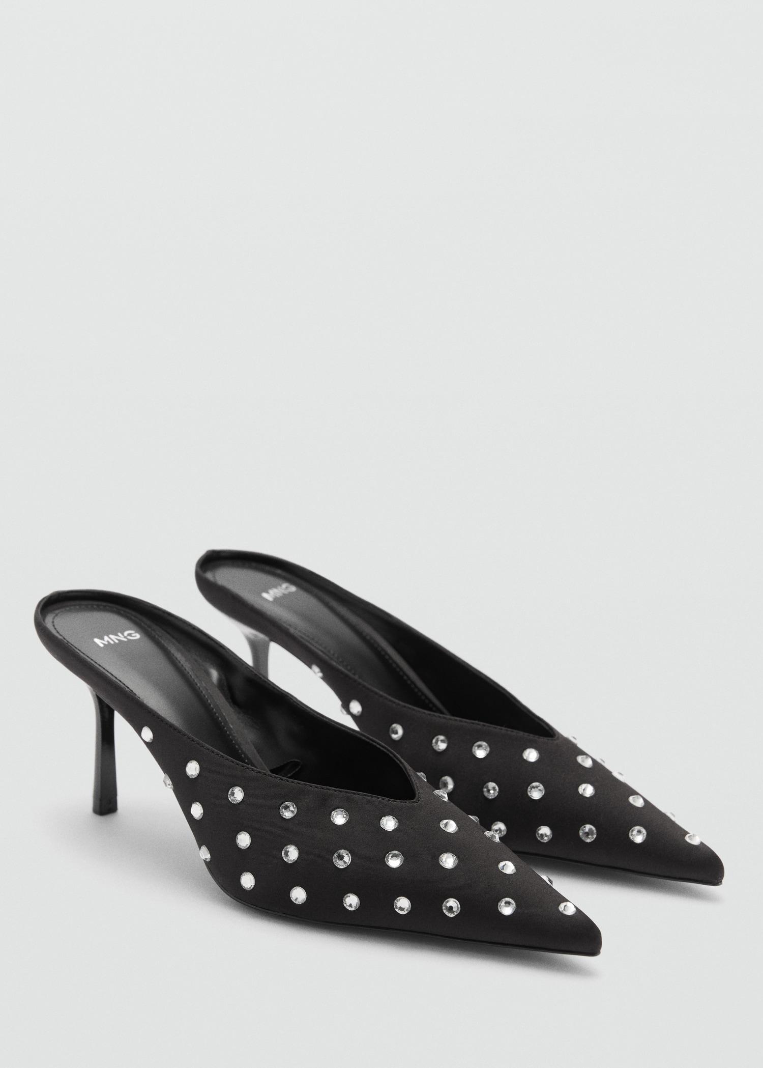 Crystal slingback heeled shoe - Women | MANGO USA Product Image