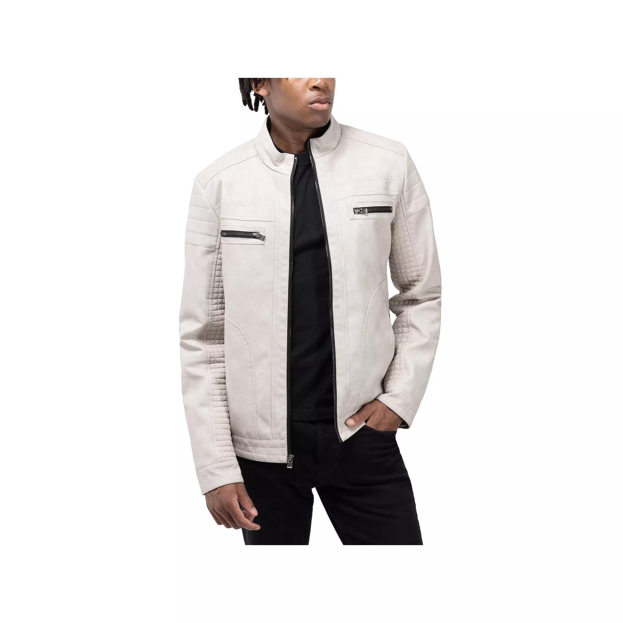 Men's Xray Faux Leather Jacket, Size: Large, Grey Product Image