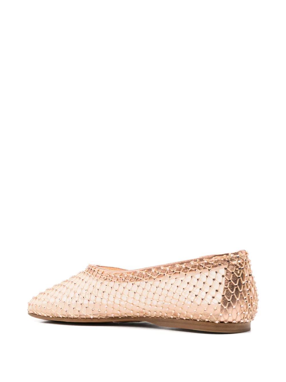 crystal-embellished mesh ballet flats Product Image