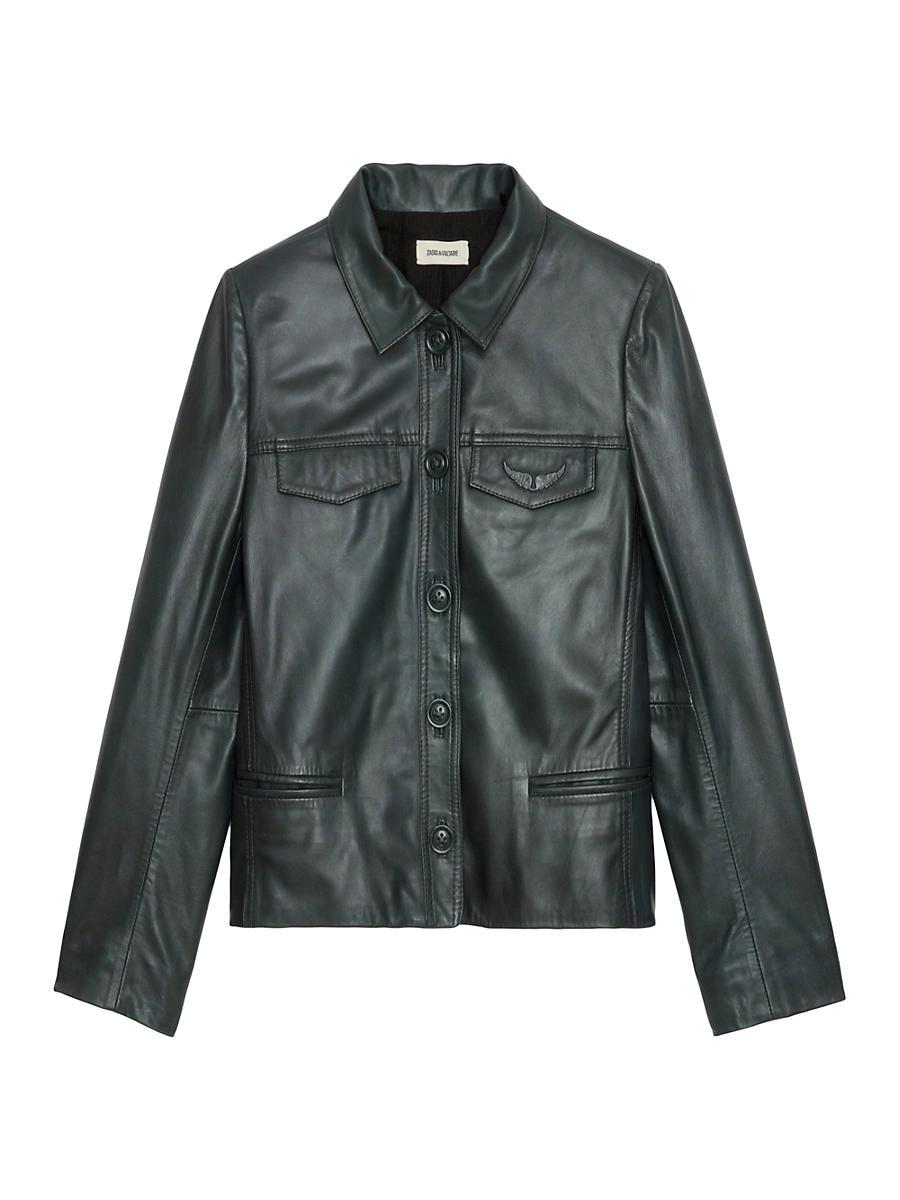 Womens Liams Leather Jacket Product Image