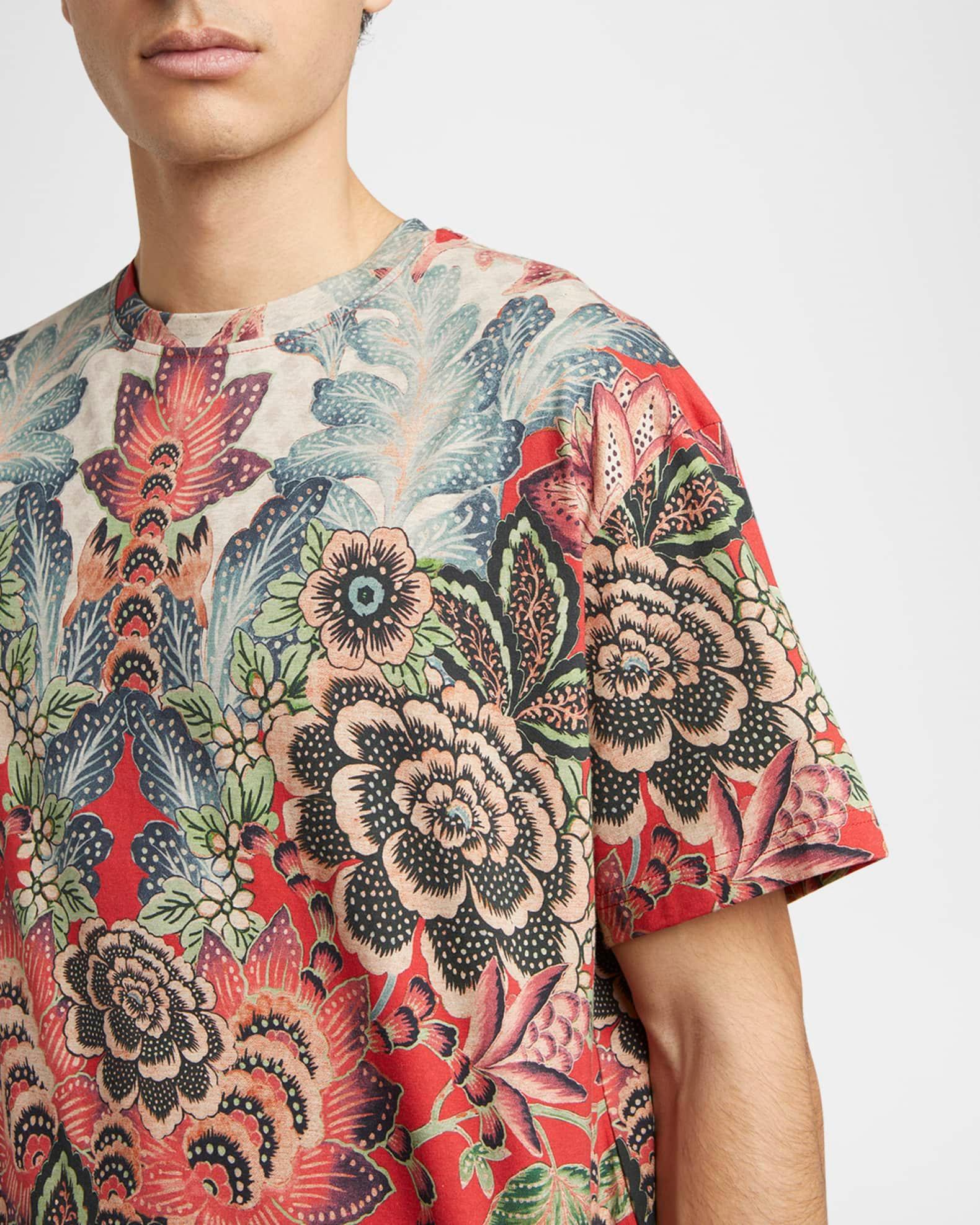 Men's Abstract Floral Crewneck T-Shirt Product Image