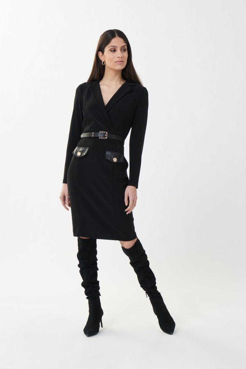 Front Wrap Dress With Buckle Detail - 223266 Product Image