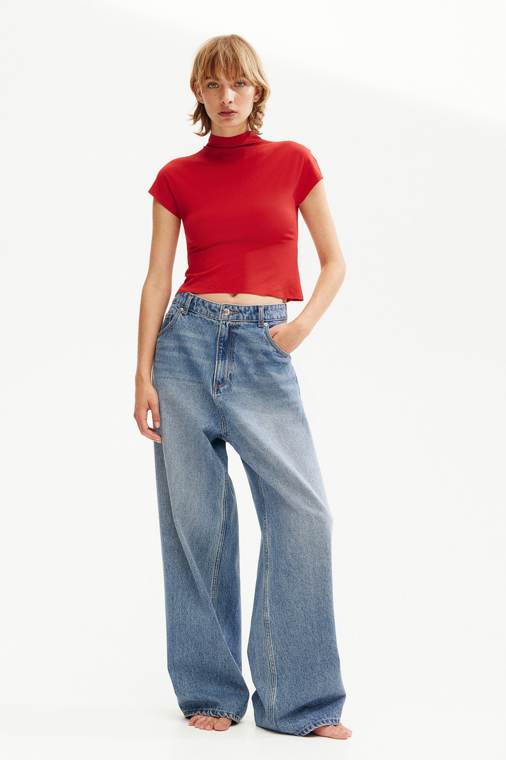 Mock Turtleneck Jersey Top Product Image