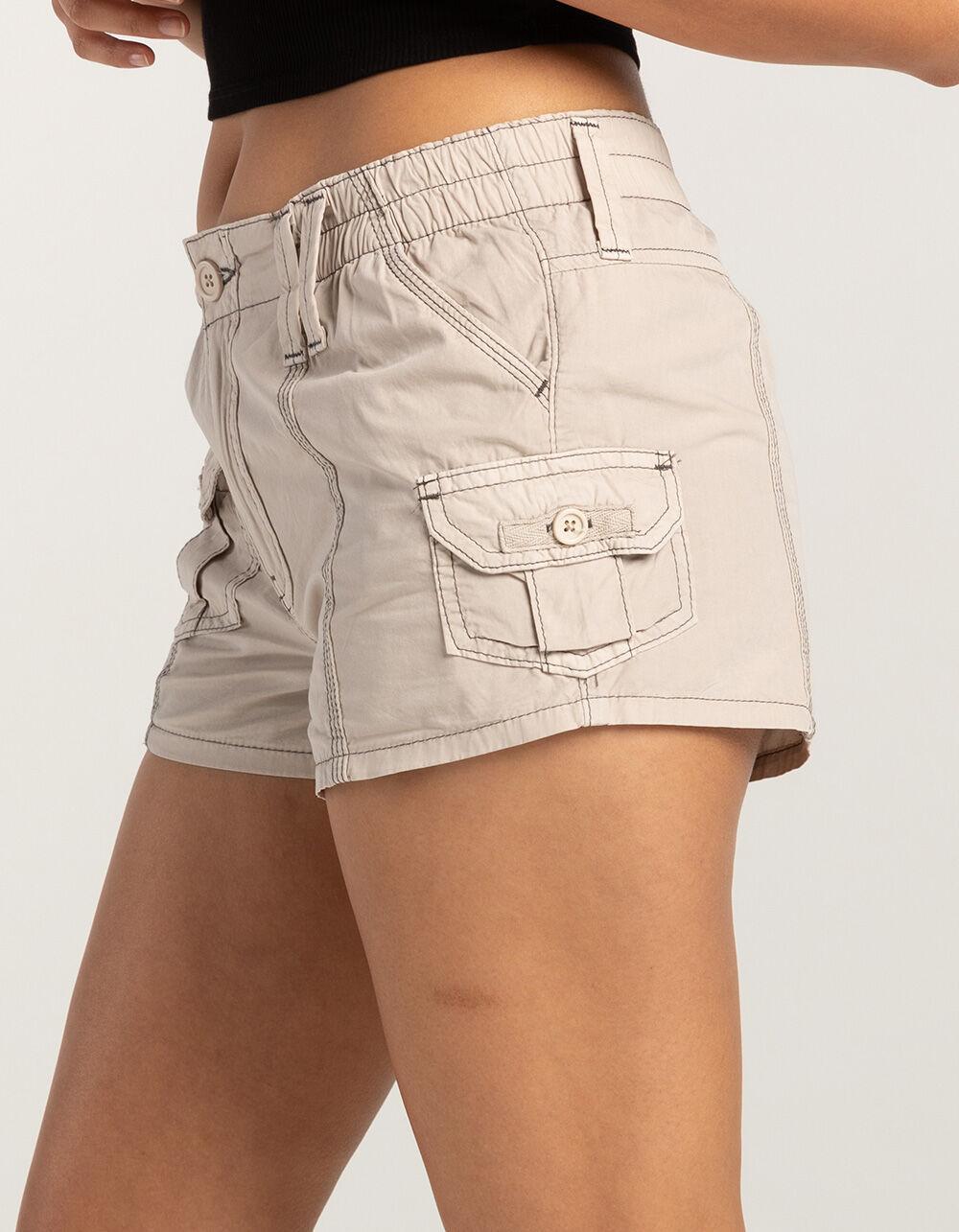 BDG Urban Outfitters Y2K Womens Cargo Mini Shorts - STONE Product Image