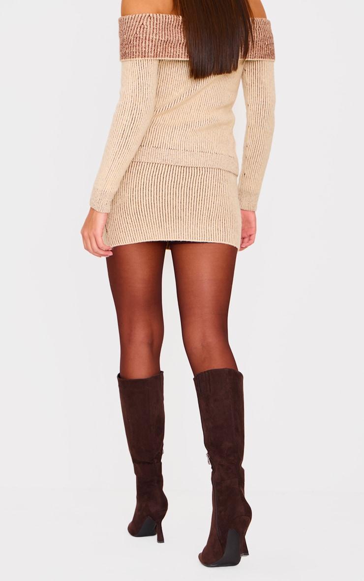 Rust Two Tone Foldover Micro Mini Skirt Product Image