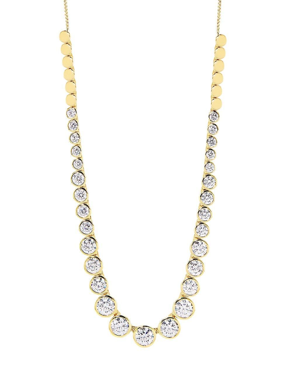 Womens Basel 18K-Gold-Plated & Cubic Zirconia Half Collar Necklace Product Image