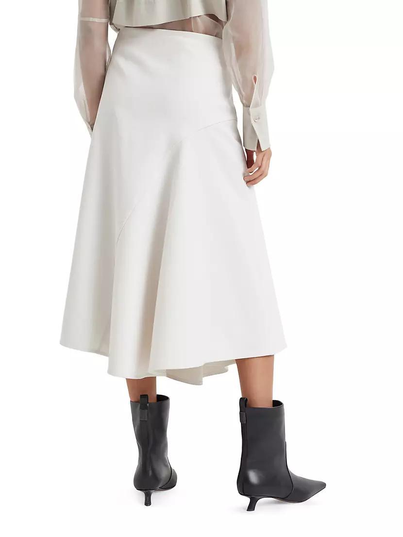 Stretch Cotton Asymmetric Midi Skirt Product Image