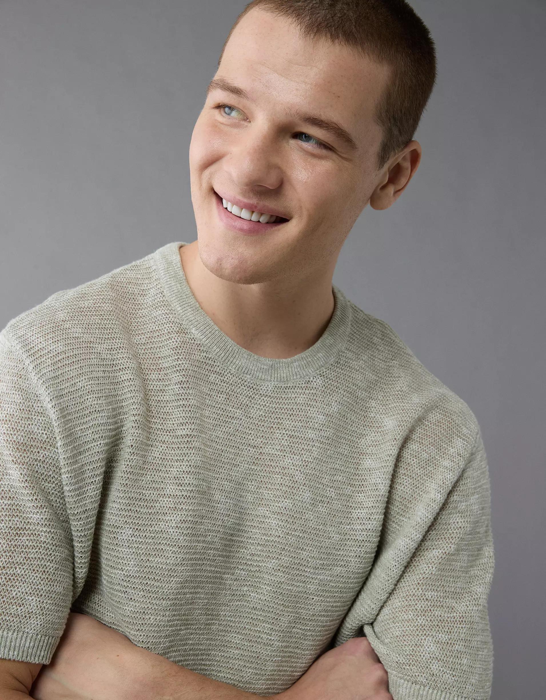 AE Linen-Blend Sweater T-Shirt Product Image