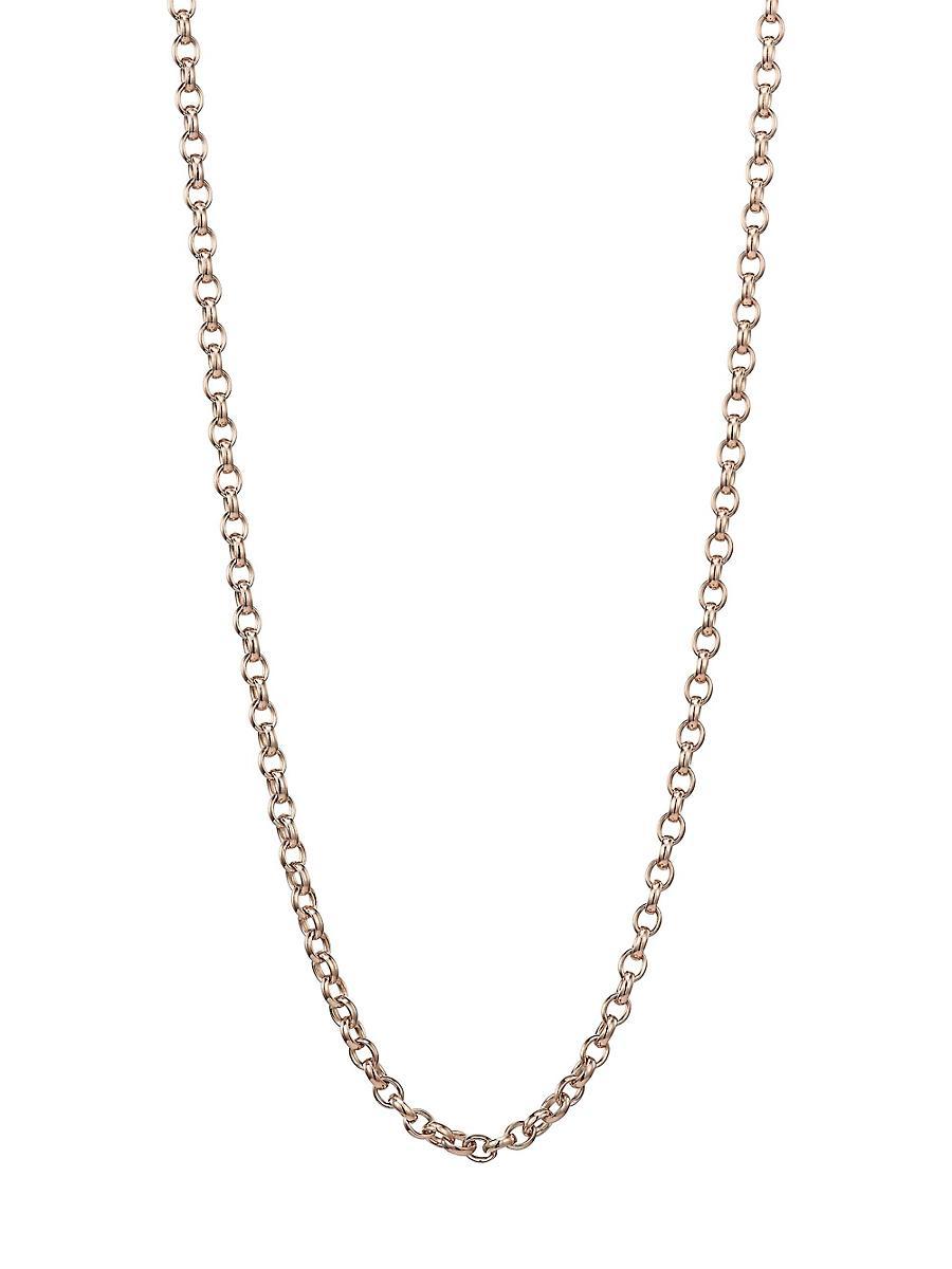 Womens 18K Rose Gold Belcher-Link Long Chain Necklace/35 Product Image