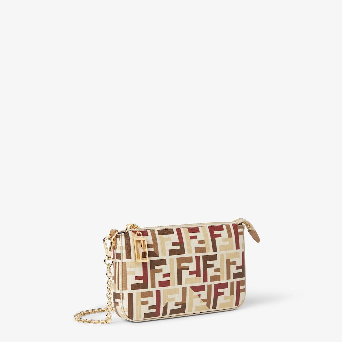 Baguette PouchPouch with chain in multicolor FF fabric Product Image
