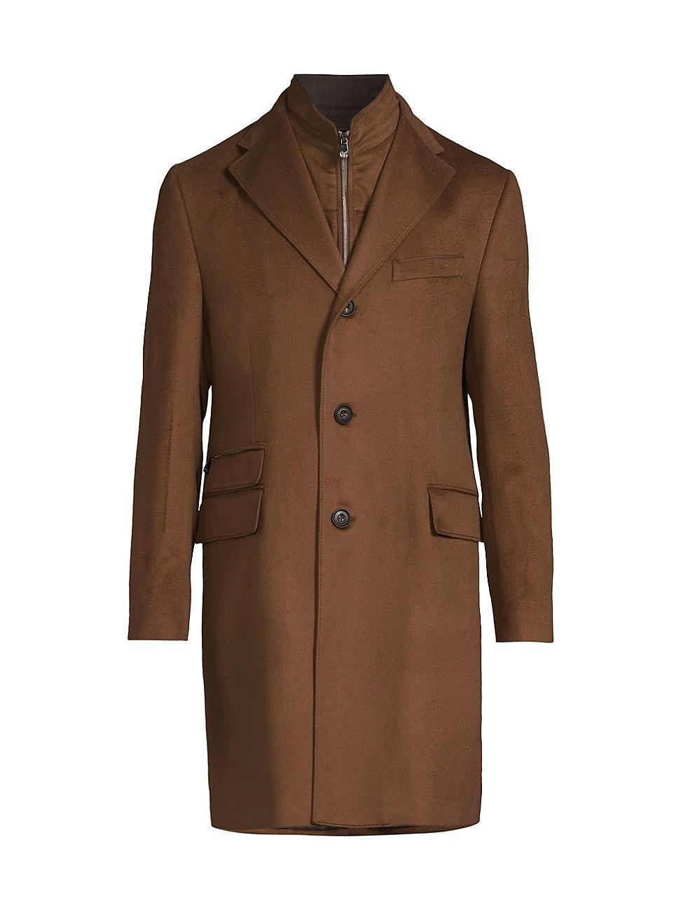 Mens Wool Topcoat with Detachable Bib Product Image