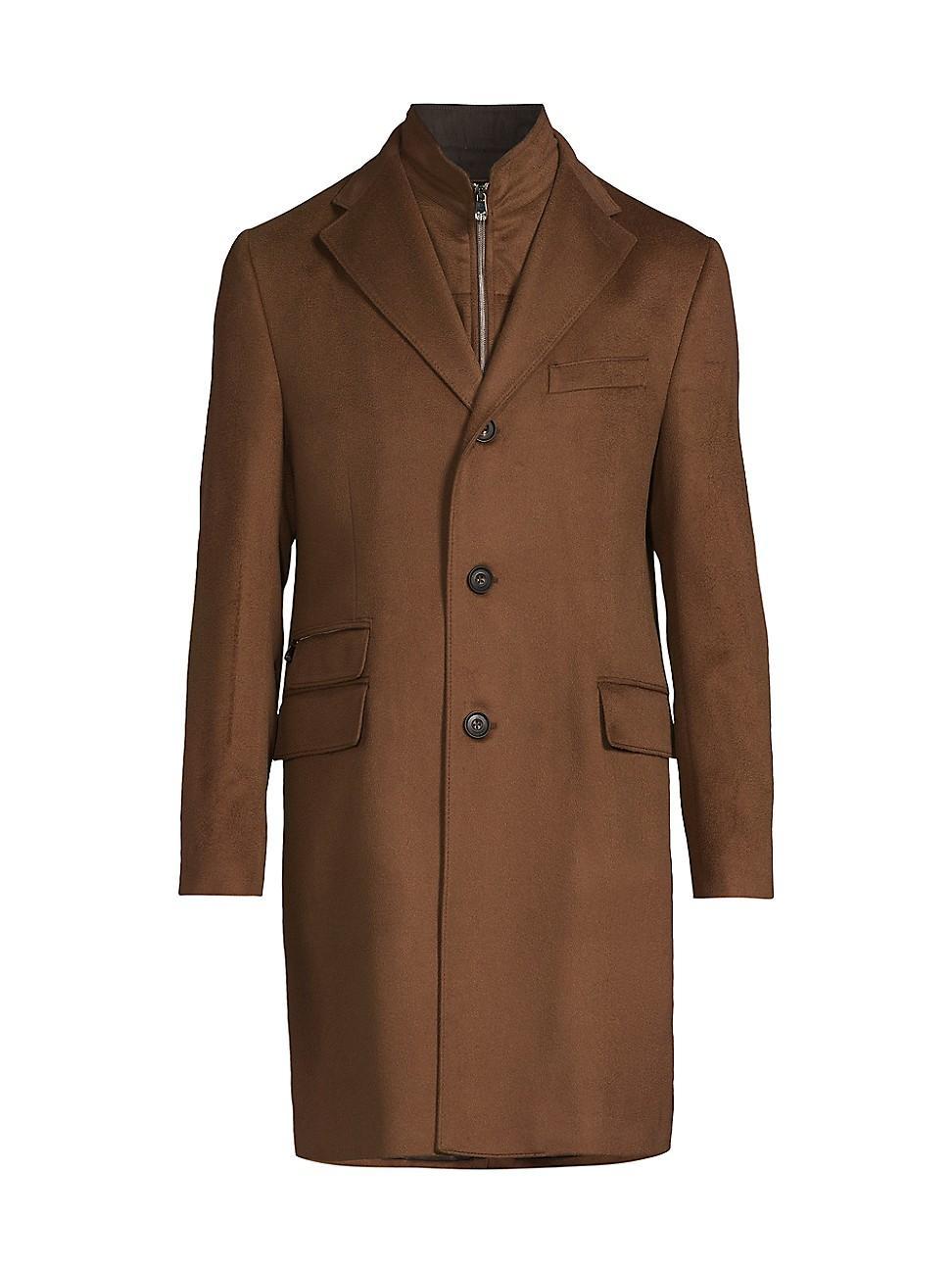 Mens Wool Topcoat with Detachable Bib Product Image