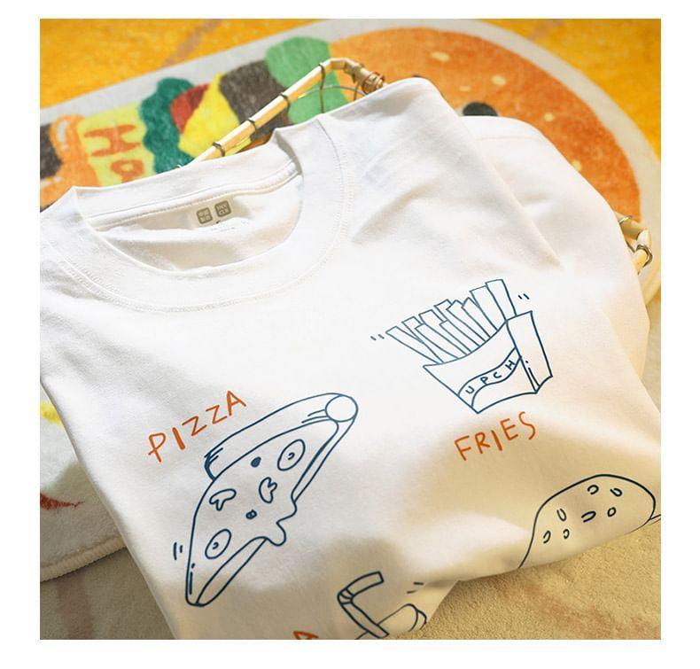Short-Sleeve Crew Neck Food Print T-Shirt Product Image