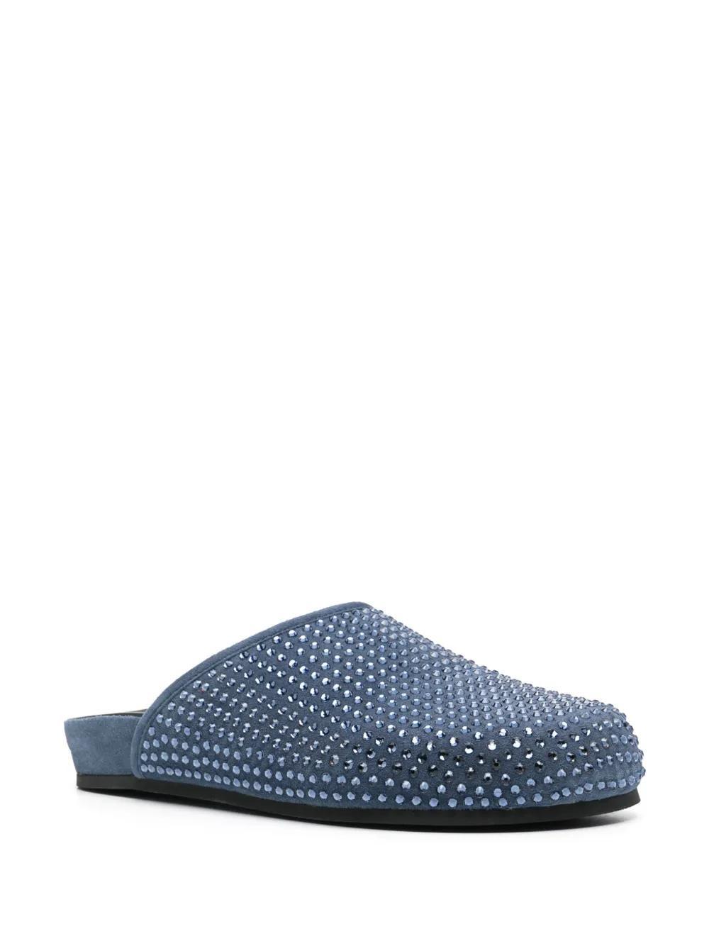 rhinestone-embellished suede mules Product Image