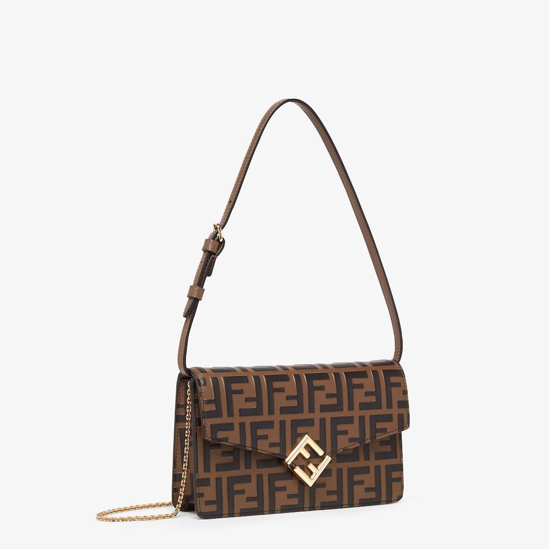 FF Diamonds Wallet On ChainBrown and black FF leather wallet Product Image