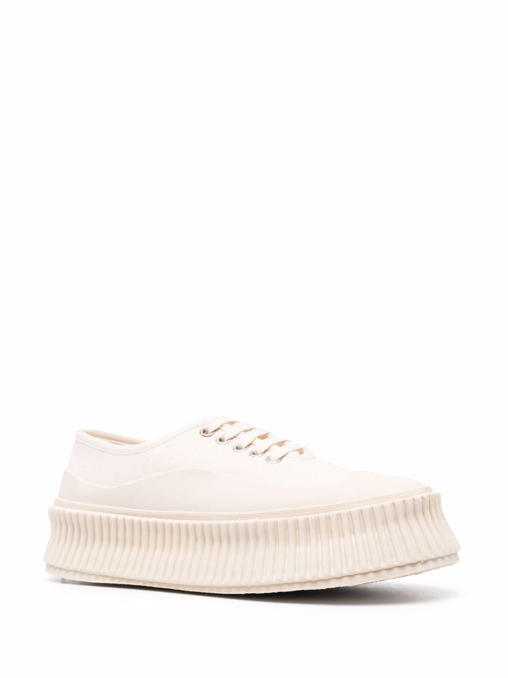JIL SANDER Ribbed Chunky Sole Sneakers In White Product Image