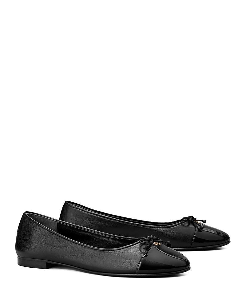 Tory Burch Womens Bow Logo Slip On Ballet Flats Product Image