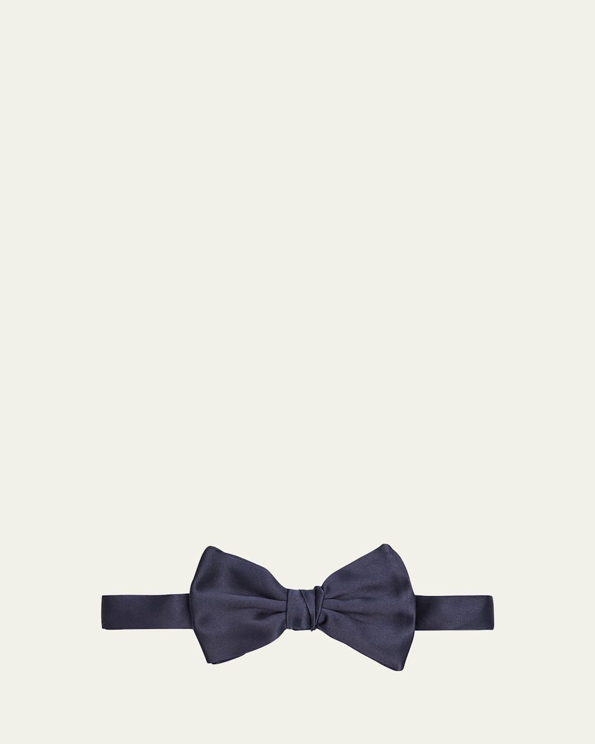 Mens Solid Silk Bow Tie Product Image