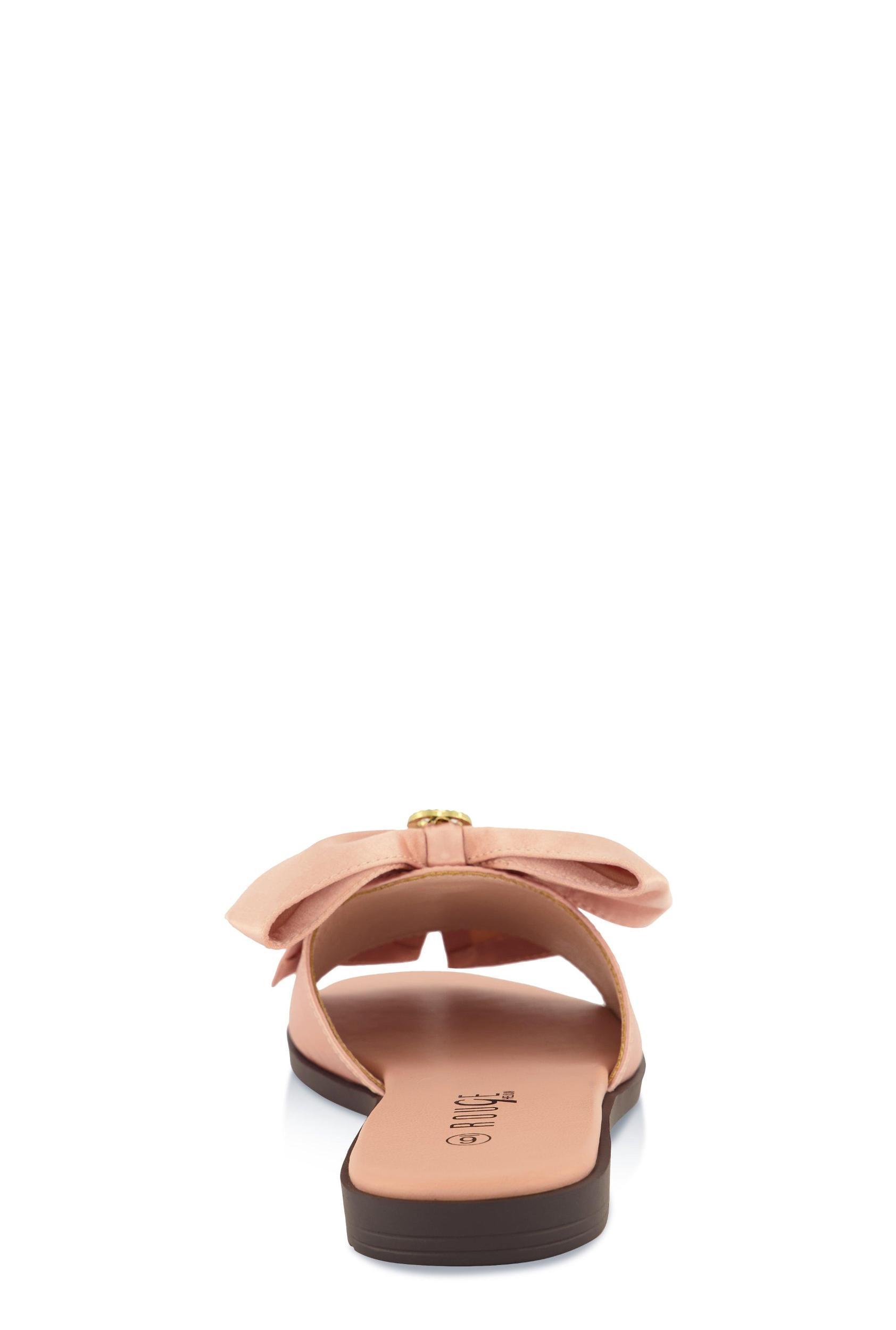 Womens Bow Band Open Toe Slide Sandals Product Image