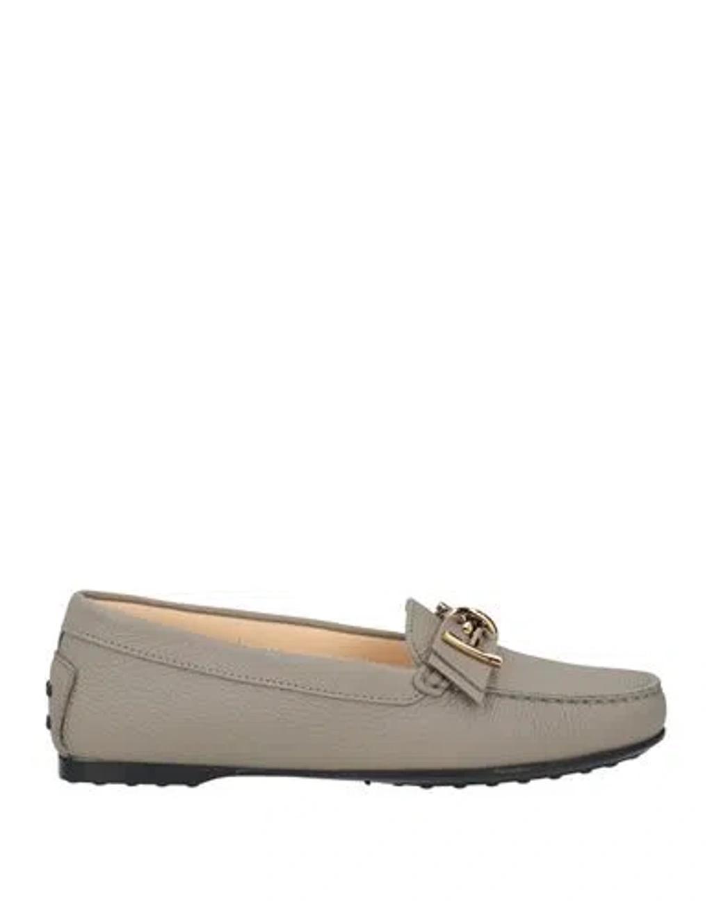 TOD'S Woman Loafers Grey Size 8 Leather Product Image