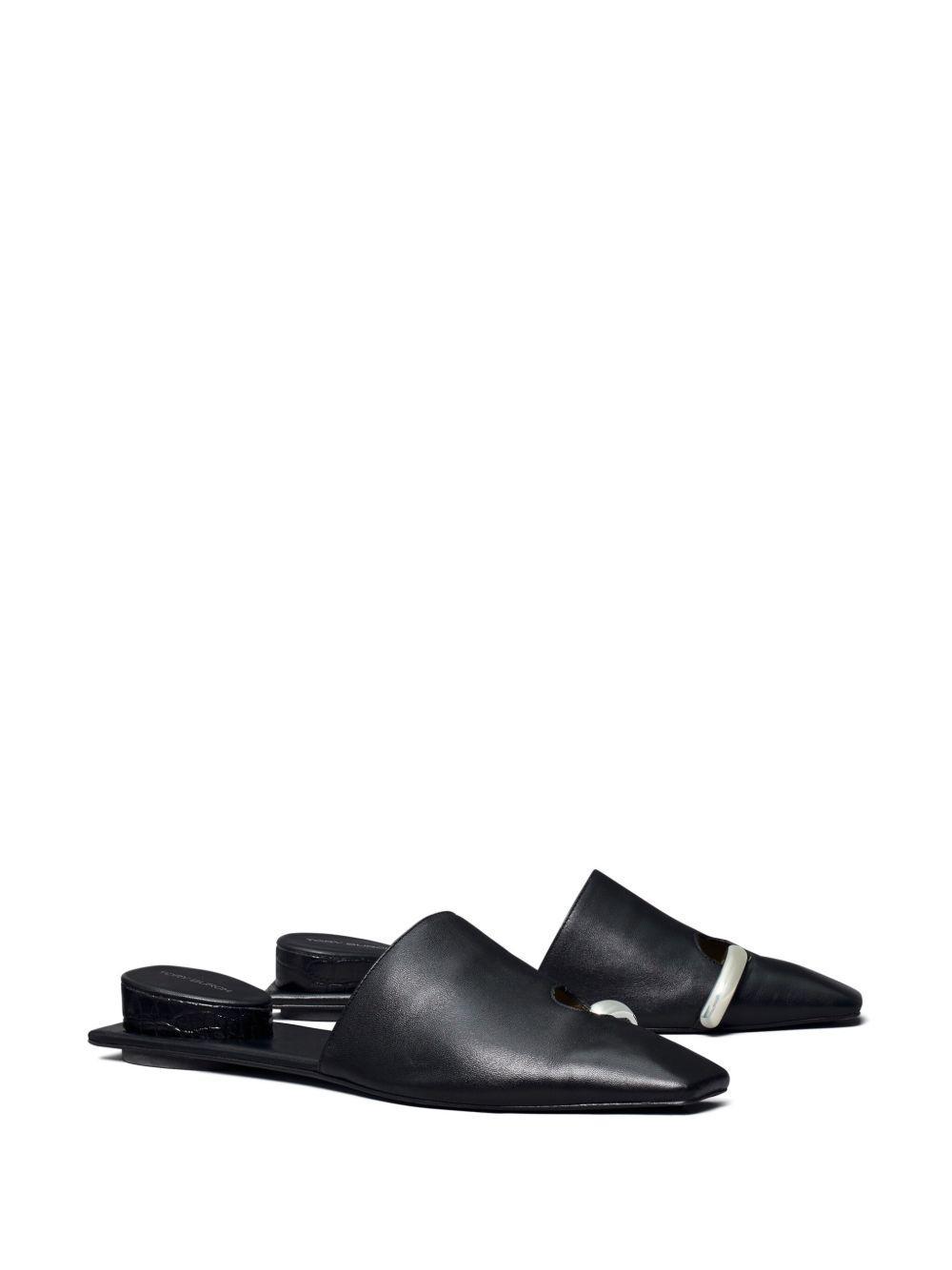 pierced leather slippers Product Image