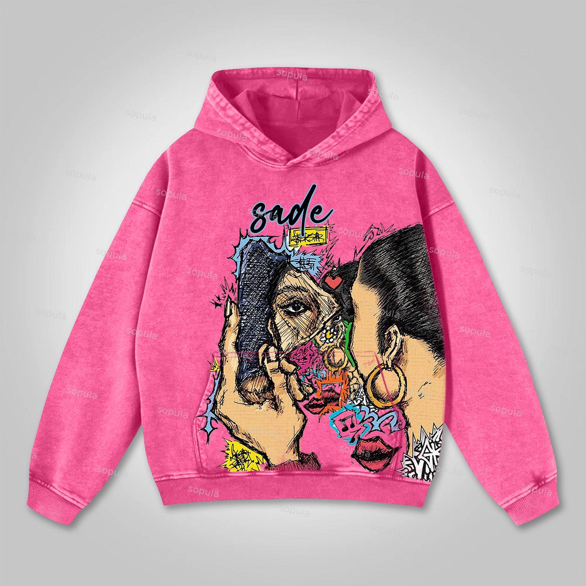 Sopula All You Need Is God Graphic Acid Washed Oversized Hoodie Product Image