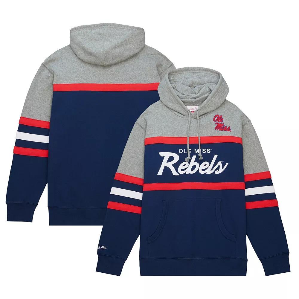 Men's Mitchell & Ness  Navy Ole Miss Rebels Head Coach Pullover Hoodie, Size: Medium, Blue Product Image