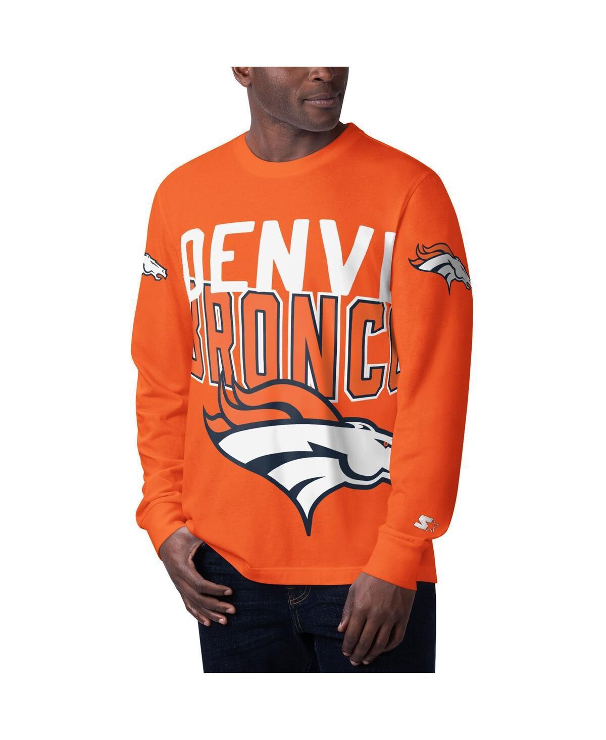 Men's Starter Orange Denver Broncos Clutch Hit Long Sleeve T-Shirt, Size: Small Product Image