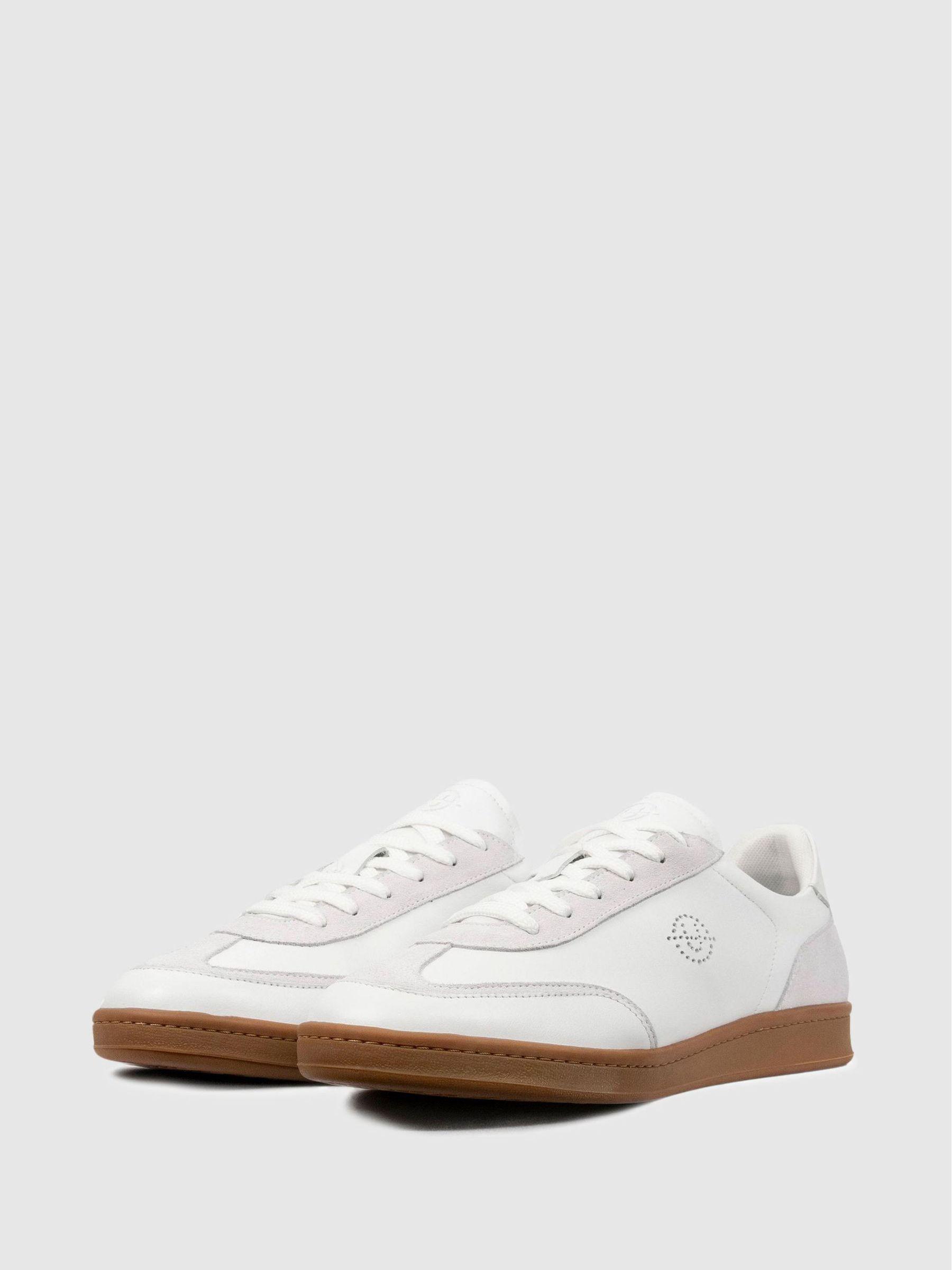 Unseen Footwear Leather Suede Trainers in White Product Image