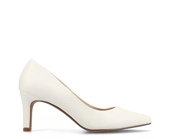 Journee Scylee Slip-On Stiletto Pointed-Toe High Heel Shoes, Women's, Size: 8.5, White Product Image