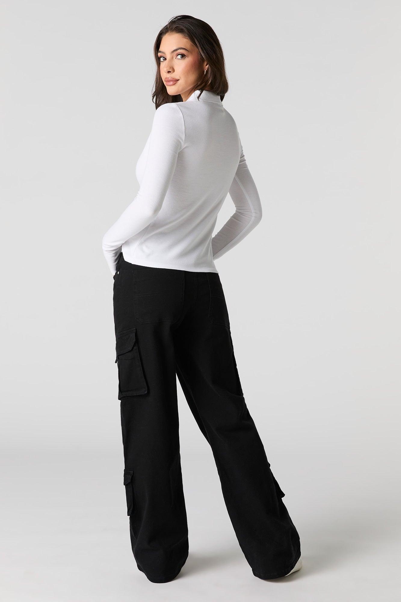Stretch Denim Straight Leg Cargo Jean Female Product Image