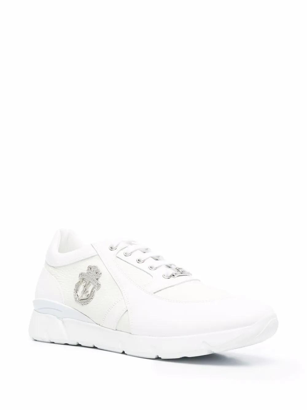 logo-plaque leather sneakers Product Image