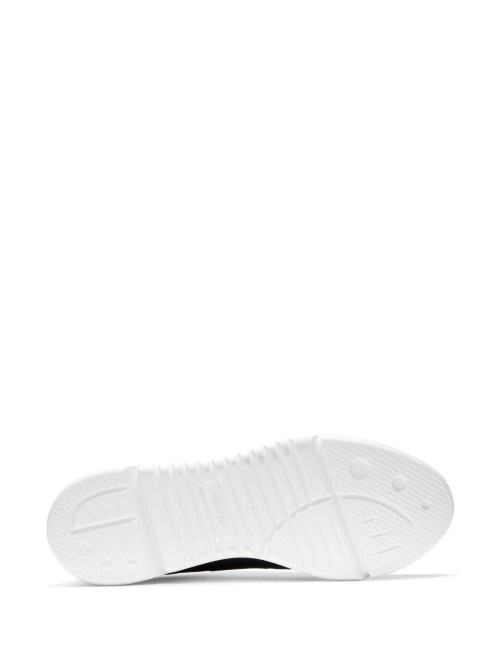 logo-print panelled leather sneakers Product Image