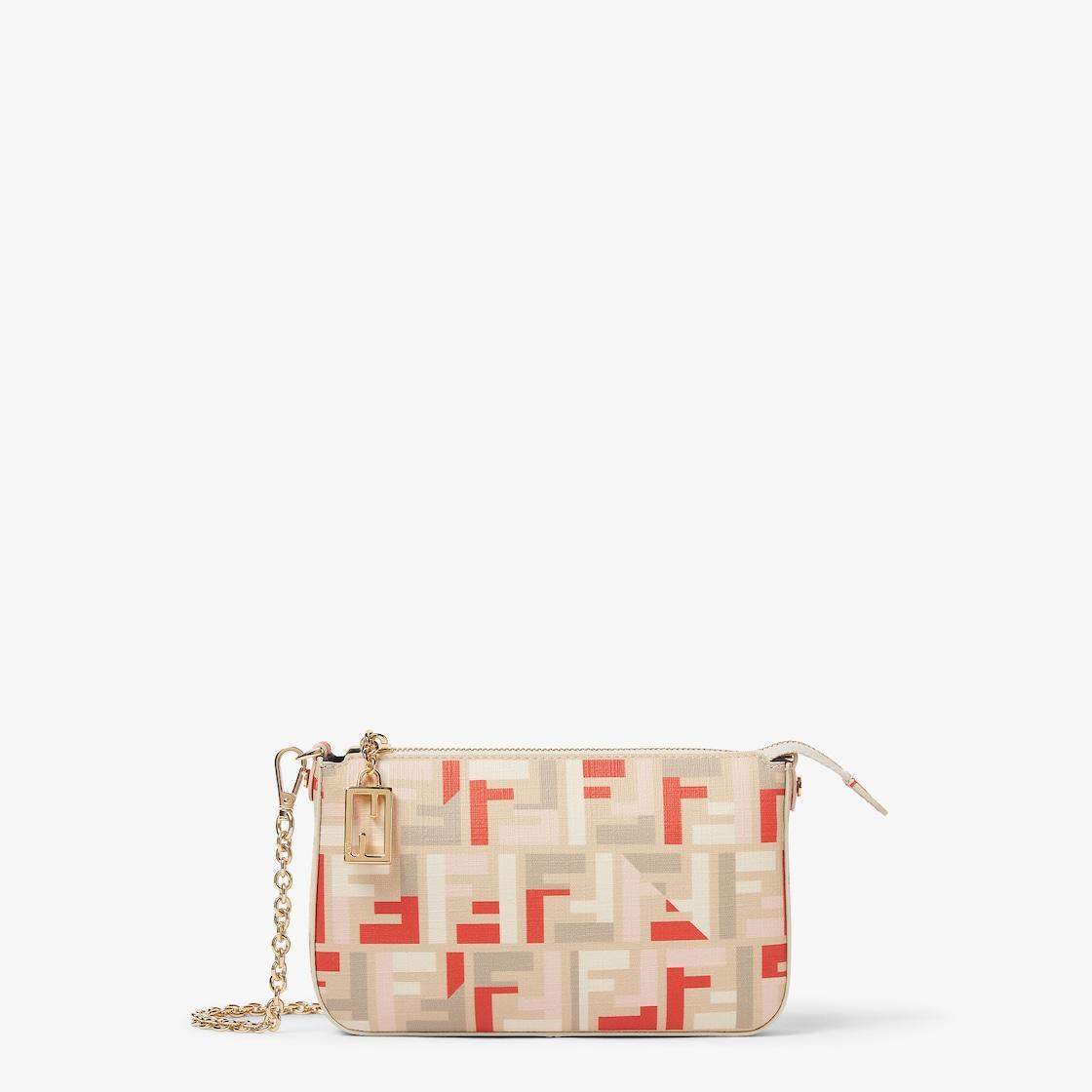 Baguette PouchPouch with chain in multicolor FF fabric Product Image