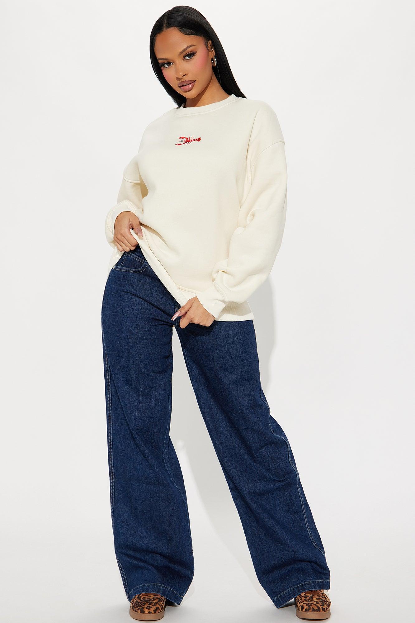 Lobster Livin' Crewneck Sweatshirt - Cream Product Image