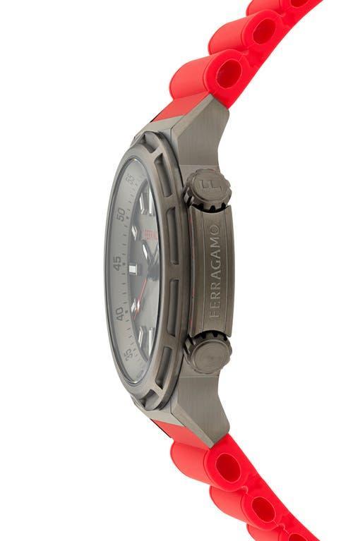 FERRAGAMO Sport Watch, 46mm In Gray/red Product Image