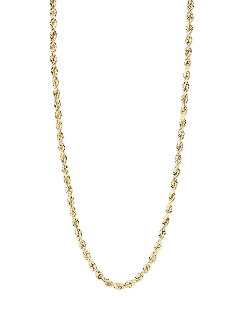 Womens 14K Yellow Gold Rope Chain Necklace Product Image
