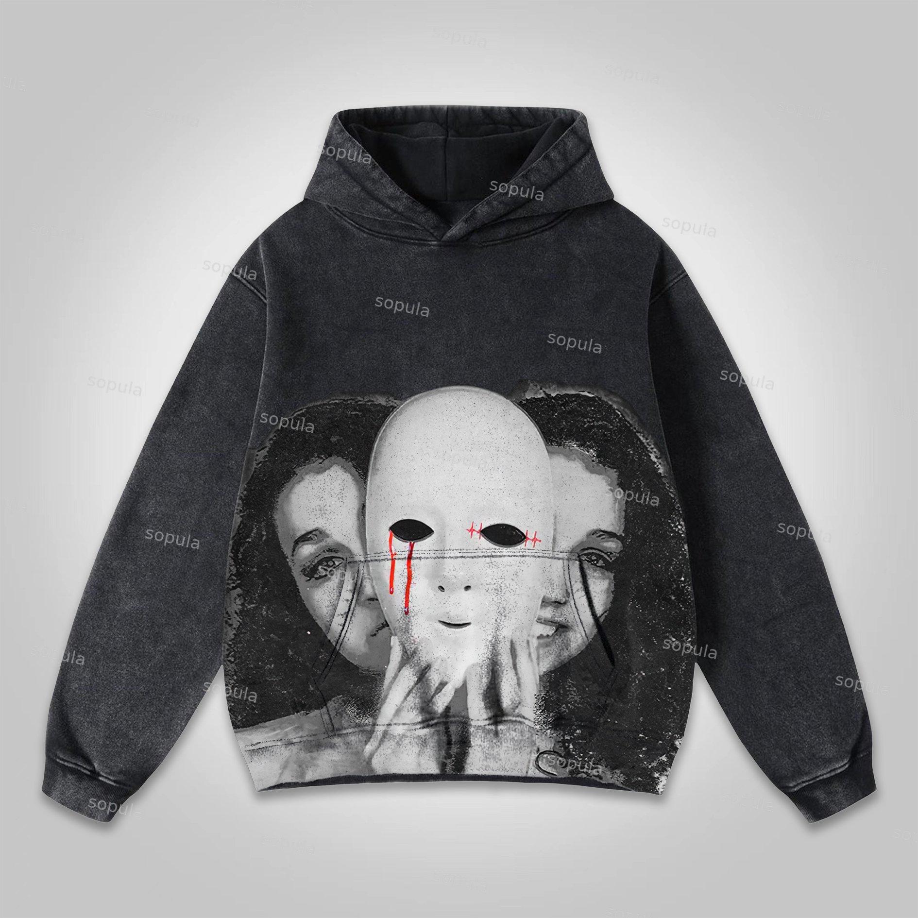 Vintage Butterfly Graphic Washed Hoodie Product Image