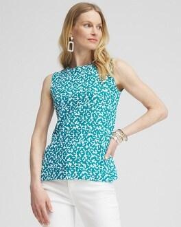 Geo Print Button Detail Tank Product Image