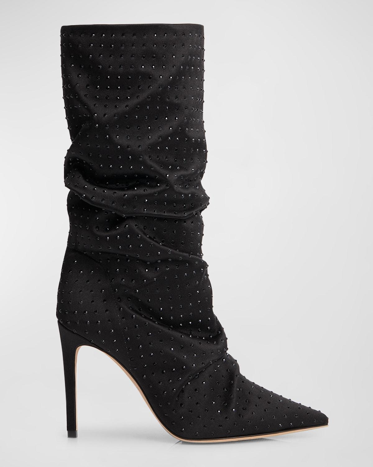 Poppy Studded Recycled Denim Booties Product Image