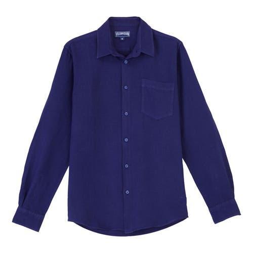 Mens Long-Sleeve Linen Shirt Product Image