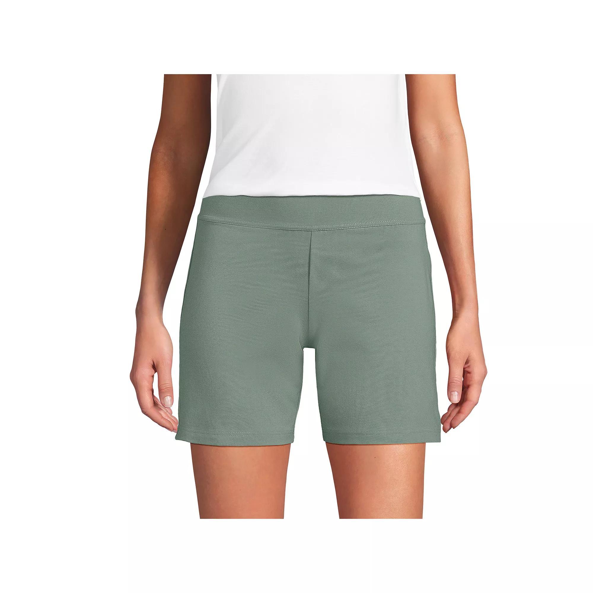 Petite Lands' End Starfish Mid-Rise 7" Pull-On Shorts, Women's, Size: XS Petite, Black Product Image