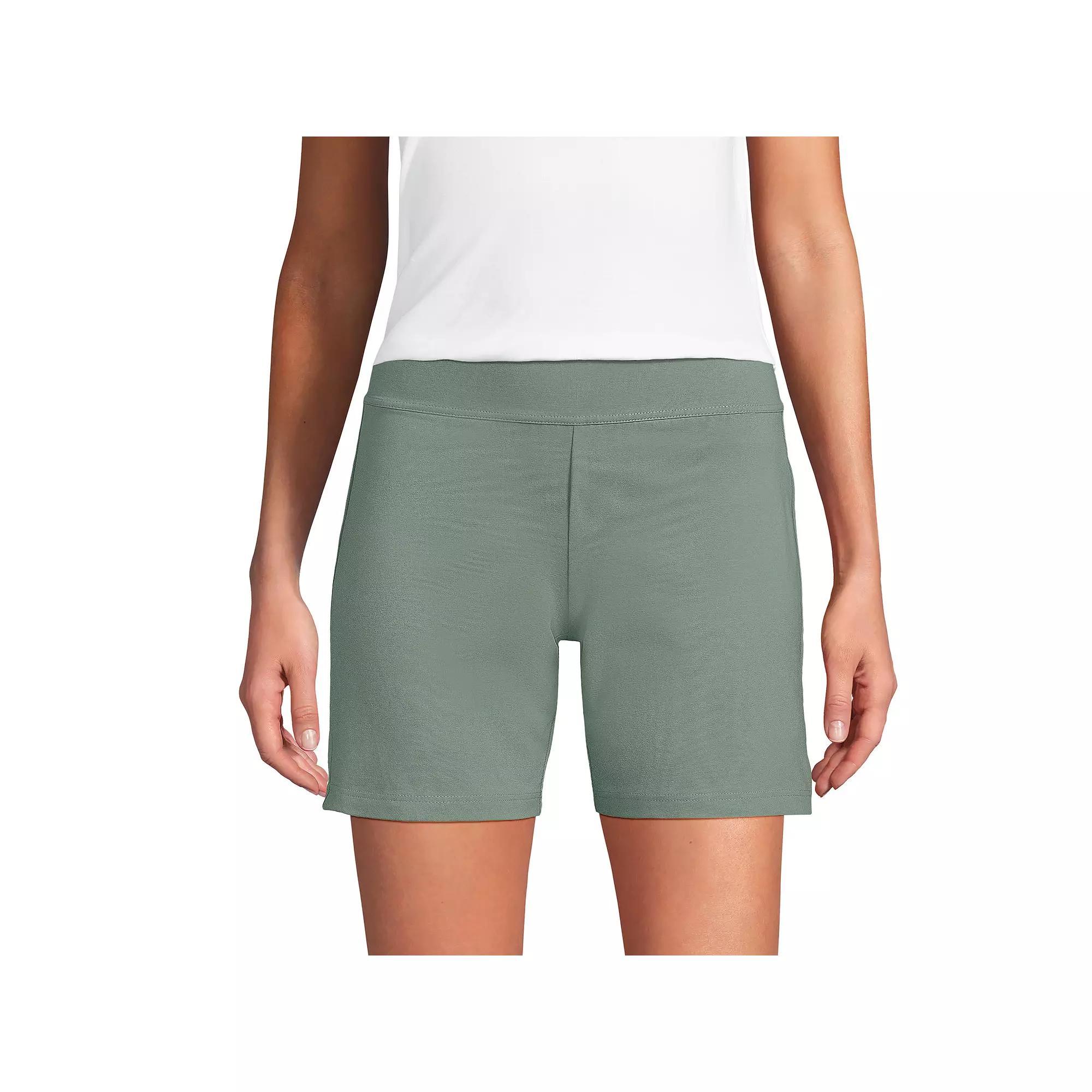 Petite Lands' End Starfish Mid-Rise 7" Pull-On Shorts, Women's, Size: XS Petite, Black Product Image