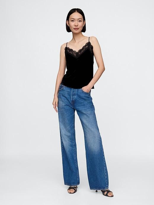 Recycled Velvet Lace-Trim Cami Product Image