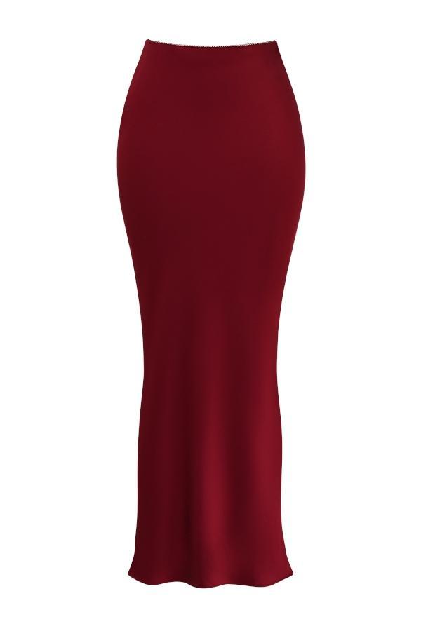 Sydel Ruby Satin Bias Cut Maxi Skirt Product Image