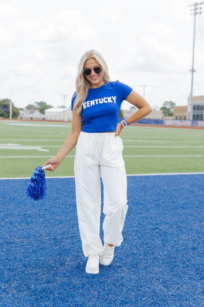 Game On White Parachute Pants - FINAL SALE Product Image