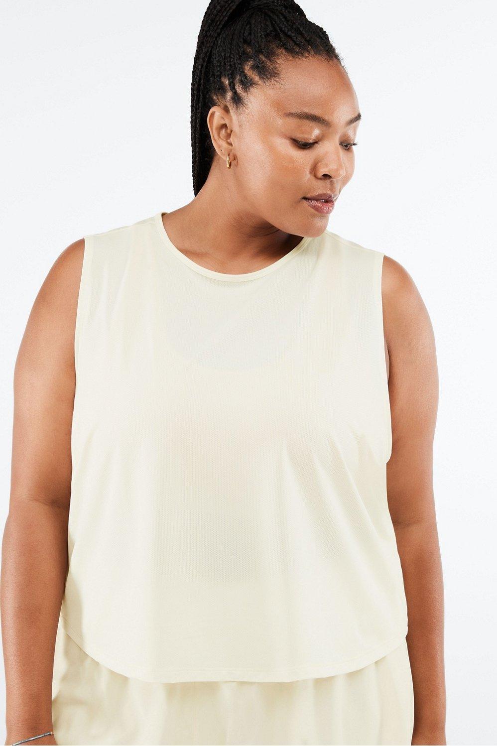 Fabletics Teagan Muscle Tank Womens white plus Size 3X Product Image