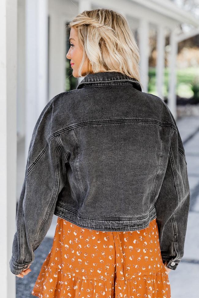 Walk The Walk Black Acid Wash Denim Jacket FINAL SALE Product Image