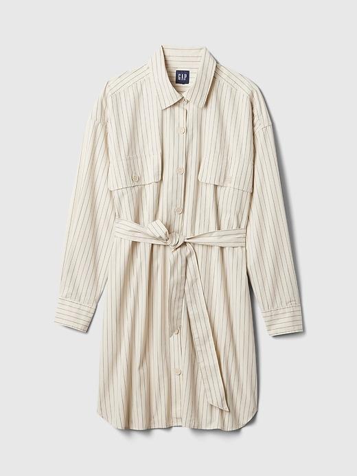 Organic Cotton Striped Mini Shirtdress Product Image