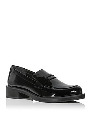 Womens Palmer 40MM Brushed Leather Stacked Heel Loafers Product Image